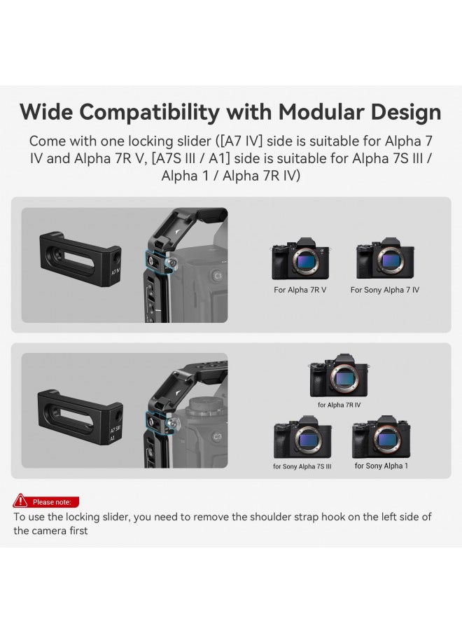 SmallRig Full Camera Cage for Sony Alpha 7R V/Alpha 7 IV / A7R IV/Alpha 7 S III/Alpha 1-3667B