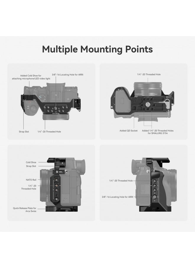 SmallRig Full Camera Cage for Sony Alpha 7R V/Alpha 7 IV / A7R IV/Alpha 7 S III/Alpha 1-3667B