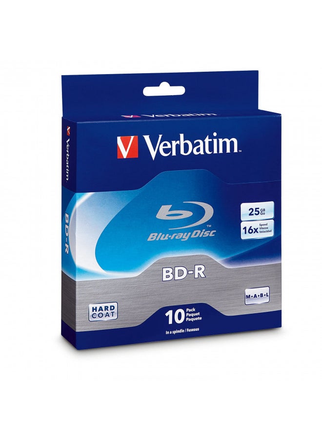 Verbatim BD-R 25GB 16X Blu-ray Recordable Media Disc - 10 Pack Spindle - 97238