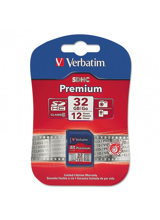 Verbatim 32GB Premium SDHC Memory Card, UHS-I Class 10, Blue