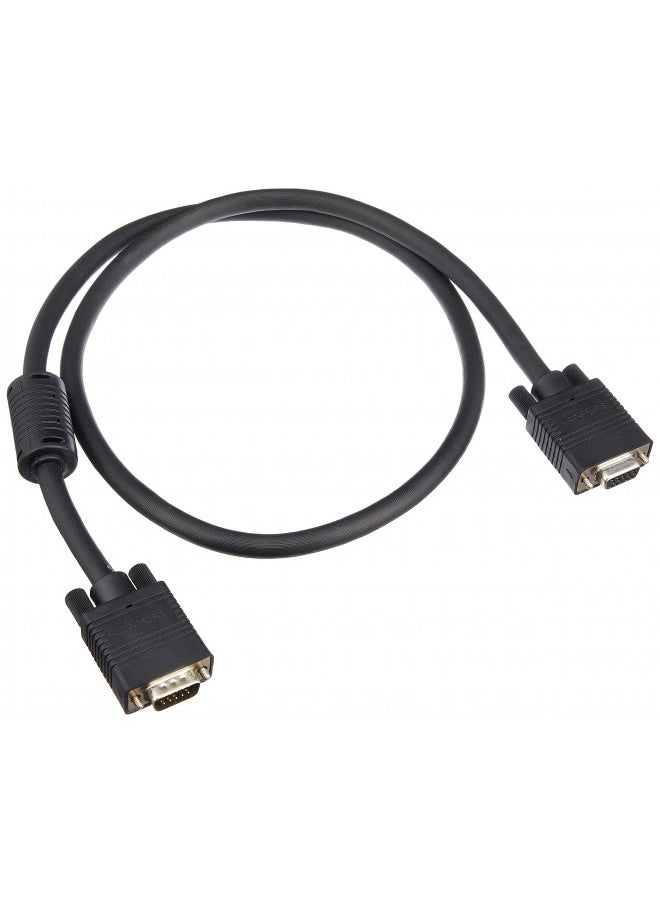 StarTech.com 3 ft Coax High Resolution VGA Monitor Extension Cable - HD15 M/F - 3ft VGA Extension Cable (MXT101HQ3), Black