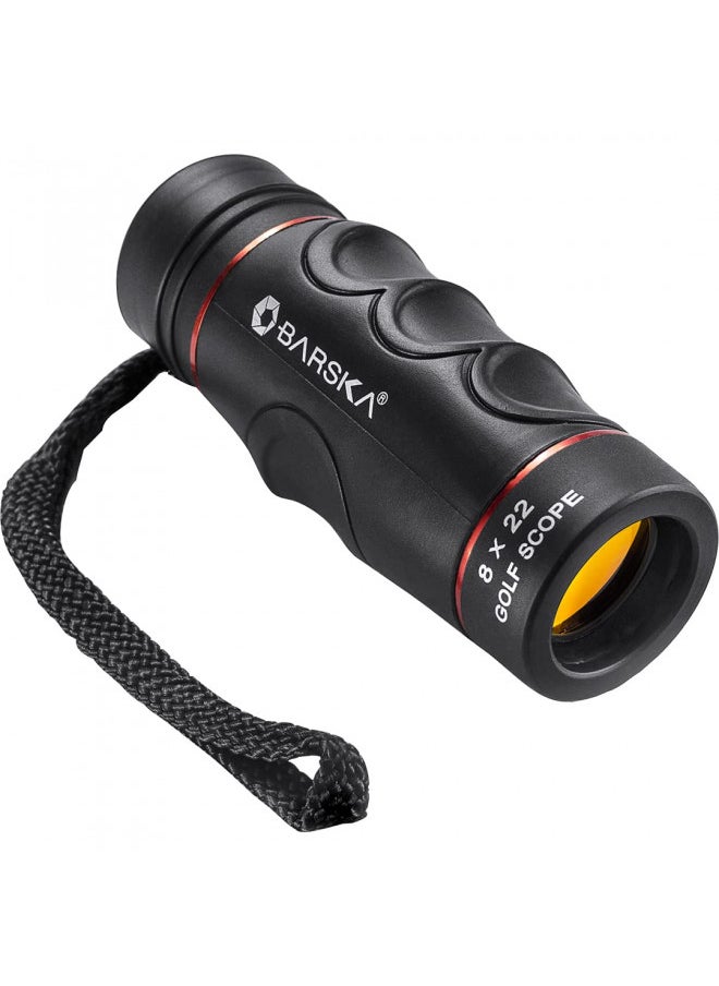 BARSKA Blueline 8x22 Waterproof Golf Scope (Yards) , Black