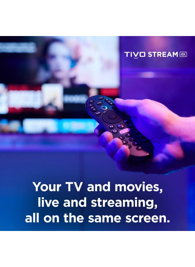 TiVo Stream 4K Every Streaming App and Live TV on One Screen 4K UHD, Dolby Vision HDR and Dolby Atmos Sound Powered by Android TV Plug-In Smart TV