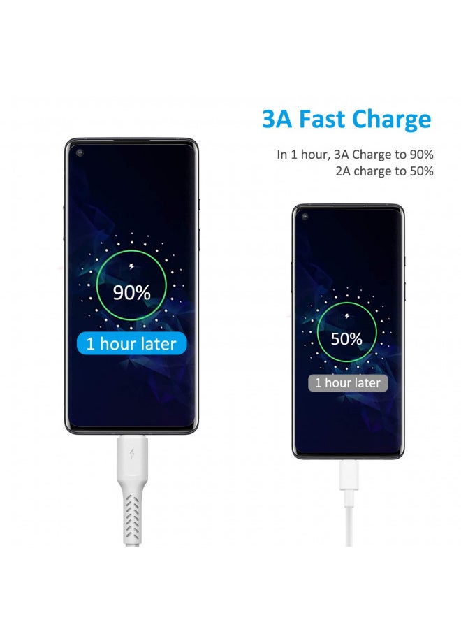 6 inch Short USB C Cord Fast Charge 5 Pack Durable USB A to USB Type C 3A Fast Charging Cable for Charging Station Compatible with Samsung Galaxy Note 20 A20 A51 S10 S20 Plus Ultra LG Stylo K51