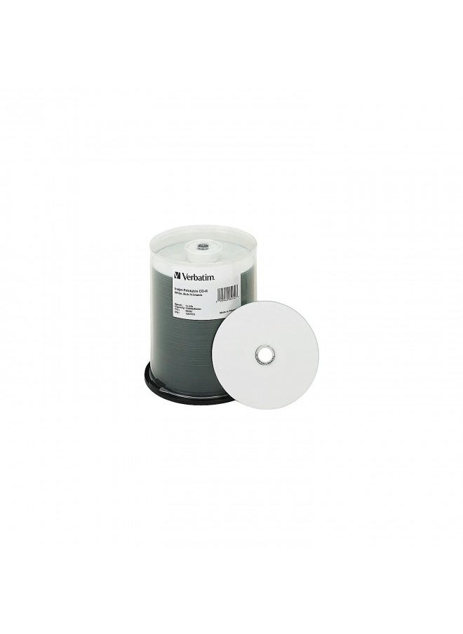 Verbatim CD-R 700MB 52X White Inkjet Hub Printable Recordable Media Disc - 100pk Spindle