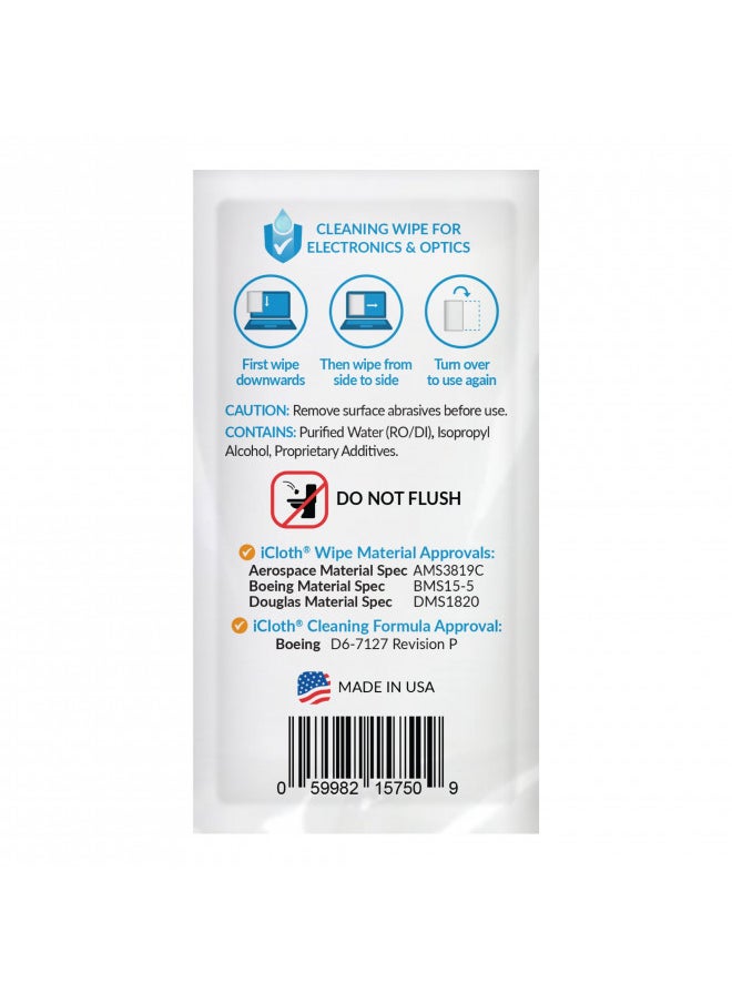 Screen Cleaner Wipes by iCloth Individually Wrapped Ideal for Travel Size Toiletries Streak-Free Clean Your Phone, Laptop, Computer Screen and More 5 x 7