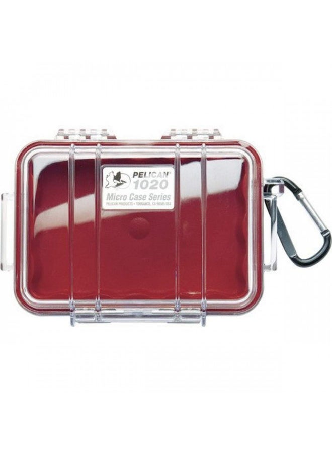 Pelican 1020 Micro Case (Red/Clear)