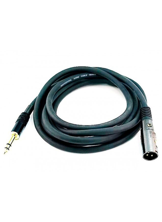 Monoprice XLR Male to 1/4-Inch TRS Male Cable - 10 Feet - Black, 16AWG, Gold Plated - Premier Series