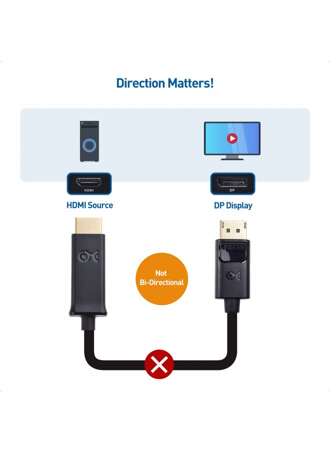 Cable Matters Unidirectional DisplayPort to HDMI Adapter Cable (DP to HDMI) 6 Feet