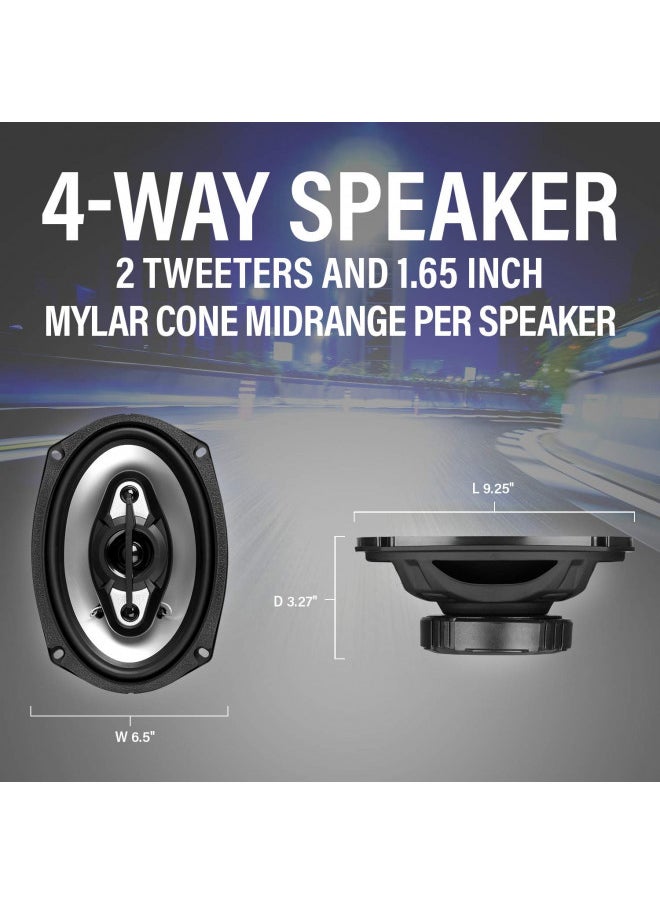 BOSS Audio Systems NX694 Car Speakers - 800 Watts Per Pair, 400 Watts Each, 6 x 9 Inch, Full Range, 4 Way, Sold in Pairs