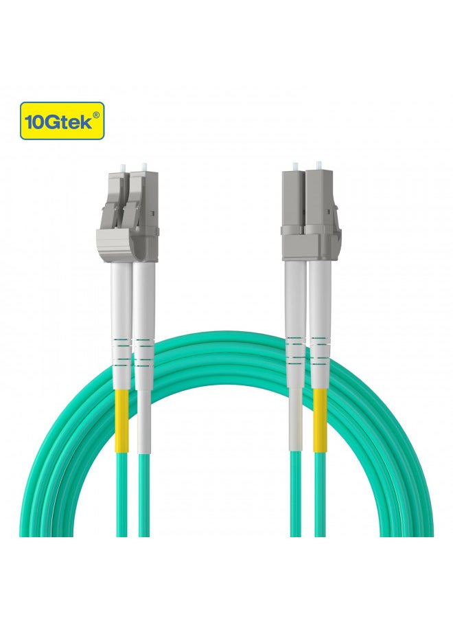 10Gtek Fiber Patch Cable - LC to LC OM3 10Gb/Gigabit Multi-Mode Jumper Duplex 50/125m LSZH Fiber Optic Cord for SFP Transceiver, Aqua, 10-Meter(32.8ft), 10-Pack