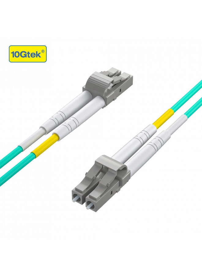 10Gtek Fiber Patch Cable - LC to LC OM3 10Gb/Gigabit Multi-Mode Jumper Duplex 50/125m LSZH Fiber Optic Cord for SFP Transceiver, Aqua, 10-Meter(32.8ft), 10-Pack