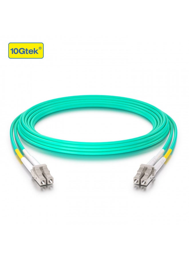 10Gtek Fiber Patch Cable - LC to LC OM3 10Gb/Gigabit Multi-Mode Jumper Duplex 50/125m LSZH Fiber Optic Cord for SFP Transceiver, Aqua, 10-Meter(32.8ft), 10-Pack