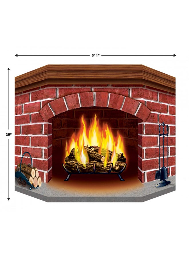 Brick Fireplace Stand-Up Party Accessory (1 count) (1/Pkg)