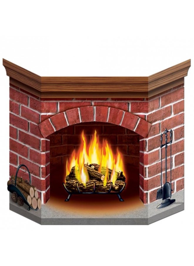 Brick Fireplace Stand-Up Party Accessory (1 count) (1/Pkg)