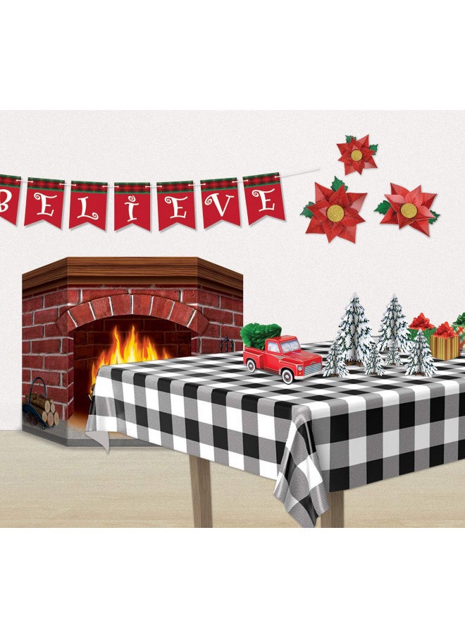 Brick Fireplace Stand-Up Party Accessory (1 count) (1/Pkg)