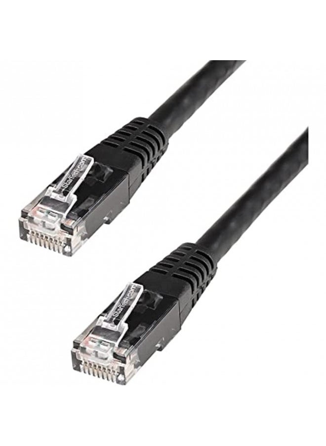 StarTech.com 25ft CAT6 Ethernet Cable - Black CAT 6 Gigabit Ethernet Wire -650MHz 100W PoE++ RJ45 UTP Molded Category 6 Network/Patch Cord w/Strain Relief/Fluke Tested UL/TIA Certified (C6PATCH25BK)