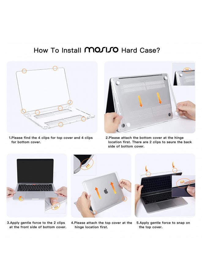 MOSISO Compatible with MacBook Pro 13 inch Case M2 2024, 2023, 2022-2016 A2338 M1 A2251 A2289 A2159 A1989 A1708 A1706 with/Without Touch Bar, Plastic Hard Shell Case Cover, Crystal Clear