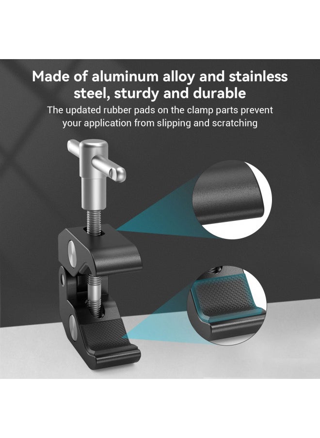 SMALLRIG Super Clamp with 1/4 and 3/8 Thread for Cameras, Lights, Umbrellas, Hooks, Shelves, Plate Glass, Cross Bars, etc - 735