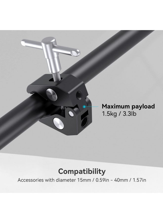 SMALLRIG Super Clamp with 1/4 and 3/8 Thread for Cameras, Lights, Umbrellas, Hooks, Shelves, Plate Glass, Cross Bars, etc - 735