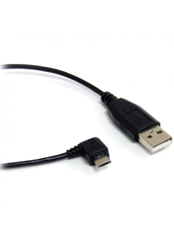 StarTech.com 6 ft. (1.8 m) Right Angle Micro USB Cable - USB 2.0 A to Right Angle Micro B - Black - Micro USB Cable (UUSBHAUB6RA)