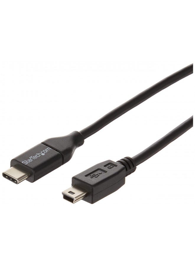 StarTech.com USB C to Mini USB Cable - 6 ft / 2m - M/M - USB 2.0 - Mini USB Cord - USB C to Mini B Cable - USB Type C to Mini USB (USB2CMB2M)