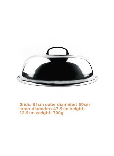 Stainless Steel Kitchen Pot Lids Deep Dome Universal 51cm Senwugai