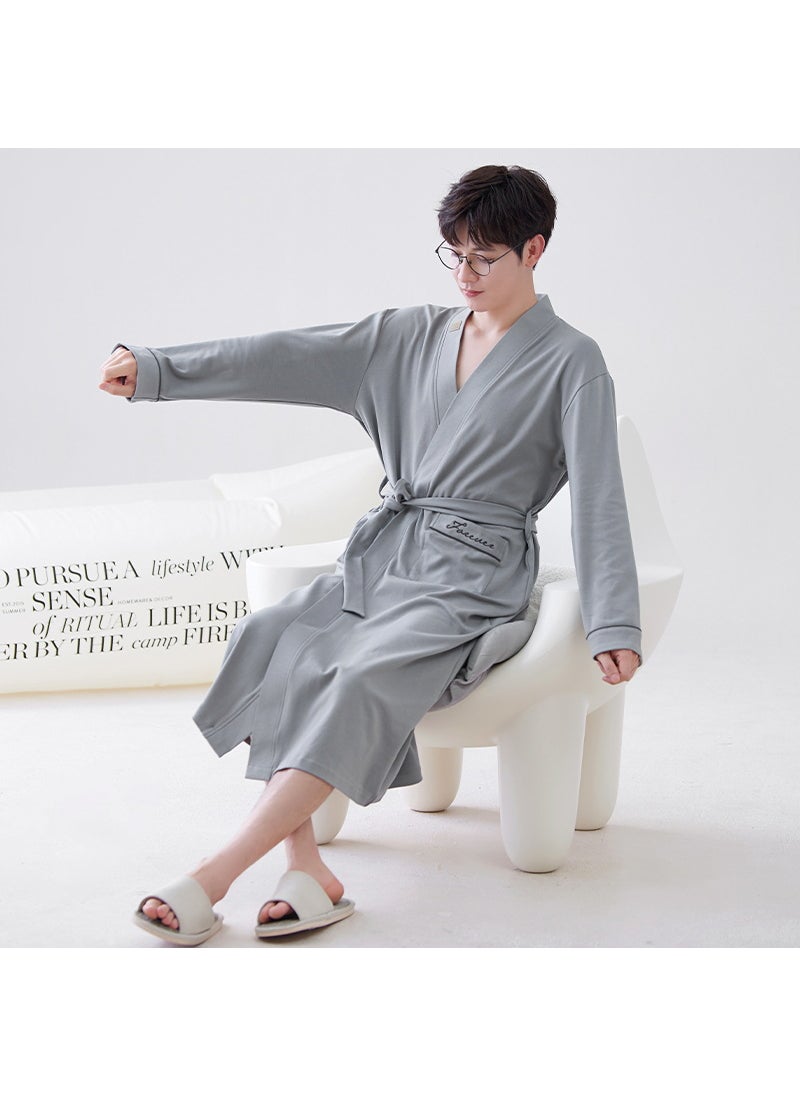 New Autumn Mens Cotton Robe Long Sleeve Z9602 male