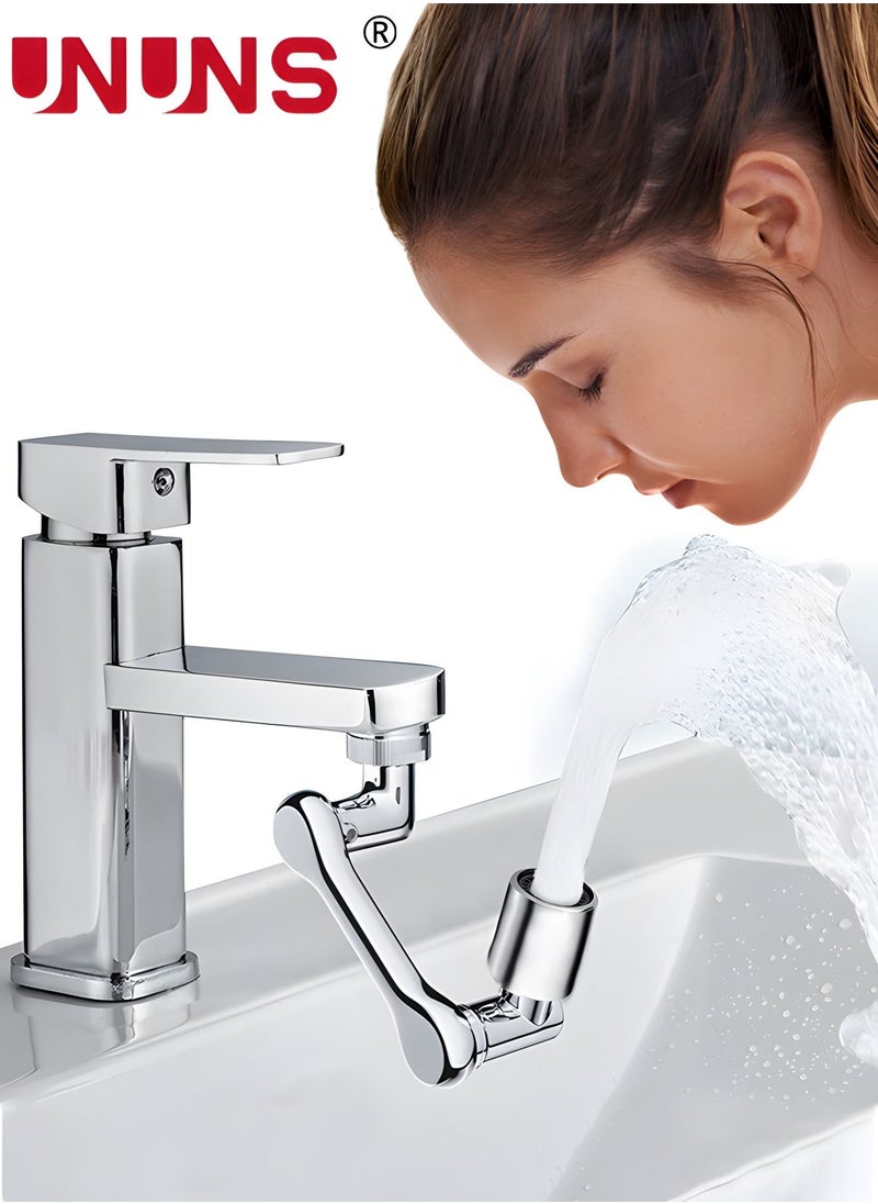 Universal Rotating Faucet Extender 1080° Large-Angle Rotating Robotic Arm Water Nozzle Faucet Adaptor,Faucet Aerator,Splash Filter Kitchen Tap Extend,Faucets Bubbler