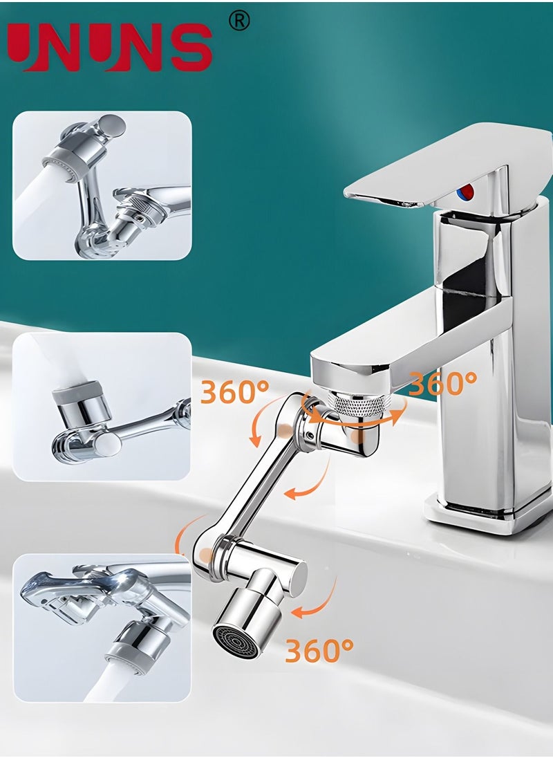 Universal Rotating Faucet Extender 1080° Large-Angle Rotating Robotic Arm Water Nozzle Faucet Adaptor,Faucet Aerator,Splash Filter Kitchen Tap Extend,Faucets Bubbler