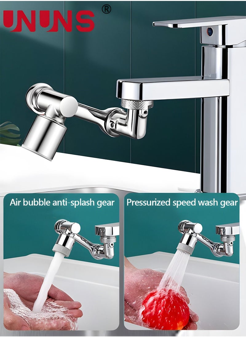 Universal Rotating Faucet Extender 1080° Large-Angle Rotating Robotic Arm Water Nozzle Faucet Adaptor,Faucet Aerator,Splash Filter Kitchen Tap Extend,Faucets Bubbler