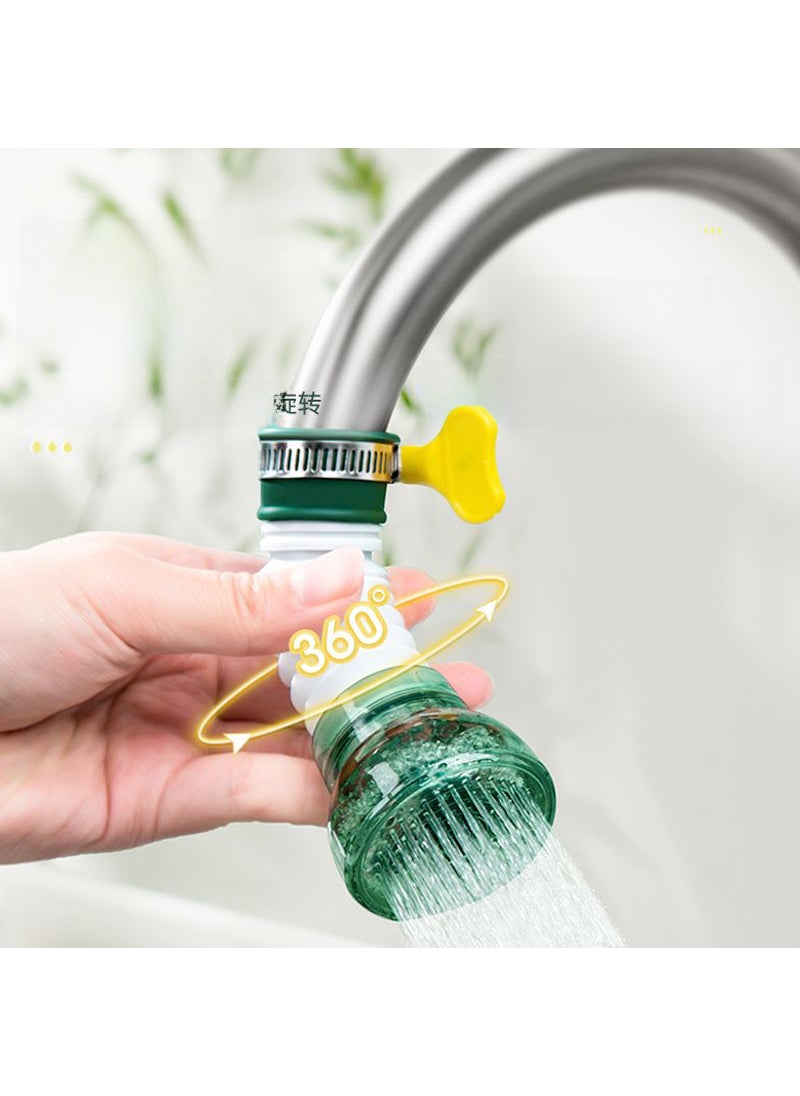 1 x 5 pcs Adjustable Kitchen Faucet Filter Splash-Proof New transparent green large box