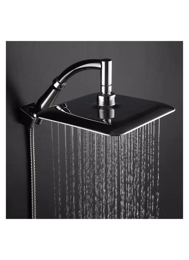 Square Top Rainfall Shower Head Silver/Yellow 22x5x200mm,Bathroom Rainfall Shower Head Large Flow Supercharge Rainfall Showerhead Bathroom Faucet Replacement