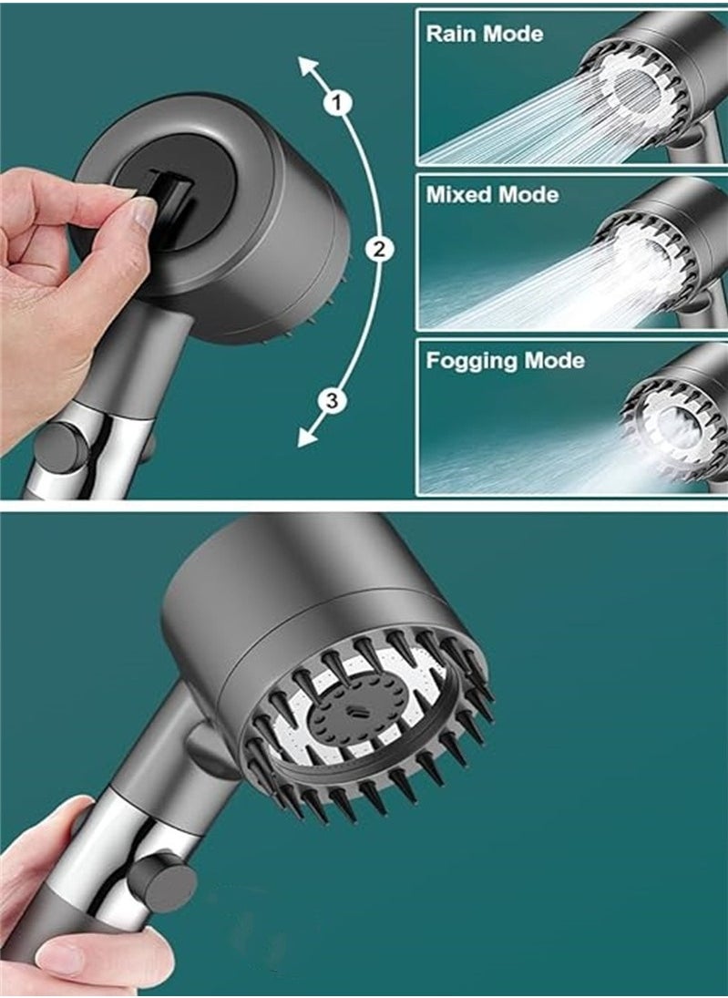 Handheld Shower Filter Shower Head (5 Modes), High Pressure Shower Head Removes Chlorine and Impurities, Massages Scalp, Prevents Hair Loss and Dry Skin