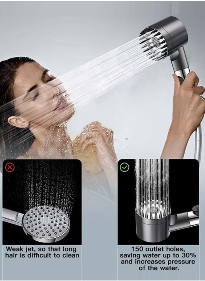 Handheld Shower Filter Shower Head (5 Modes), High Pressure Shower Head Removes Chlorine and Impurities, Massages Scalp, Prevents Hair Loss and Dry Skin