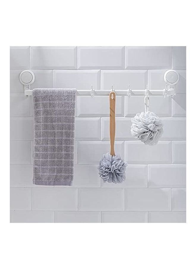 Towel Holder With Hooks White 67.4cm