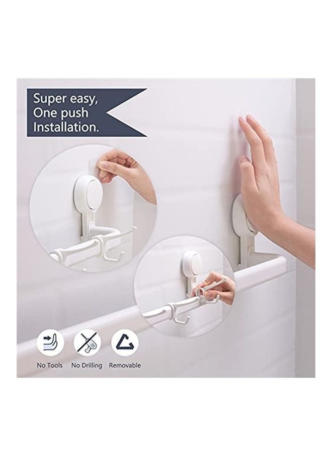 Towel Holder With Hooks White 67.4cm