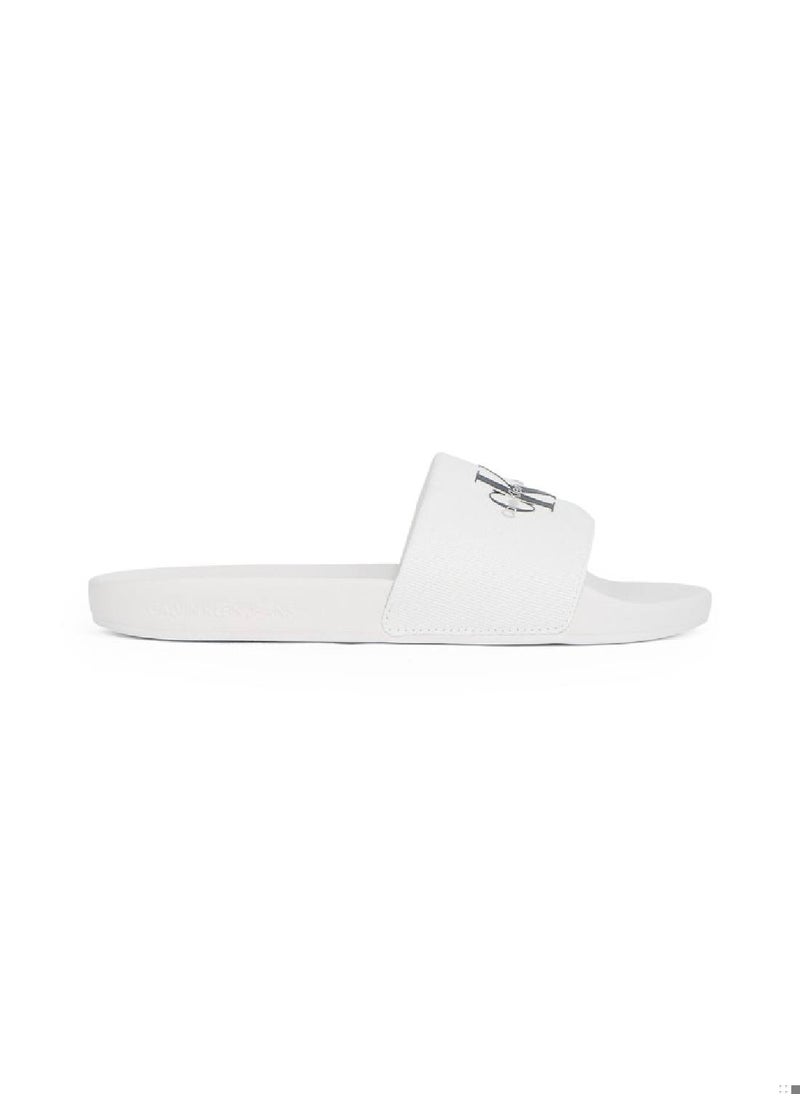 Women's Monogram Slides - Cotton, White