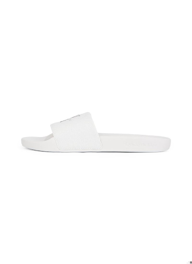 Women's Monogram Slides - Cotton, White