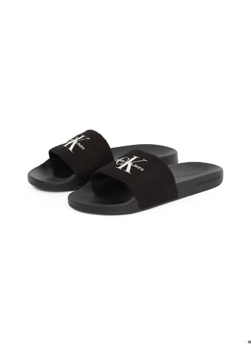 Women's Monogram Slides - Cotton, Black