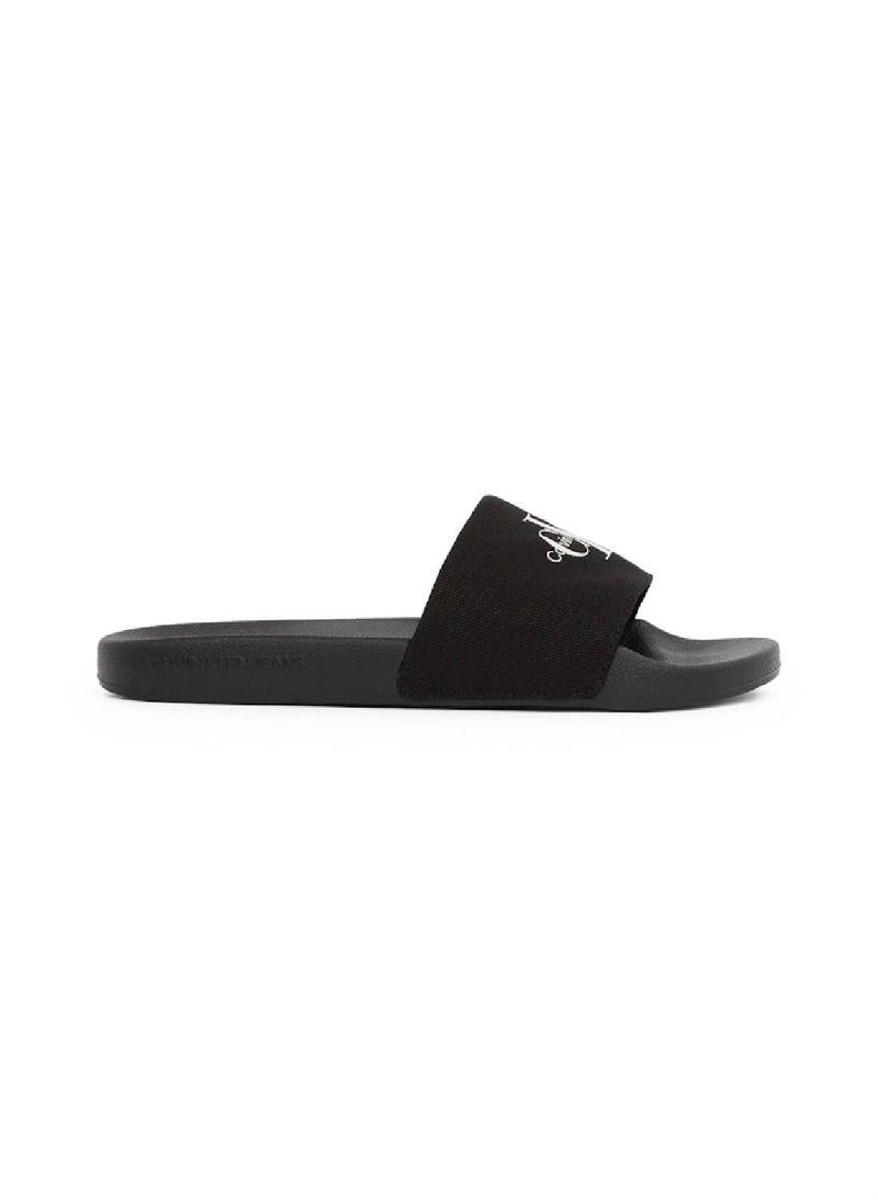 Women's Monogram Slides - Cotton, Black