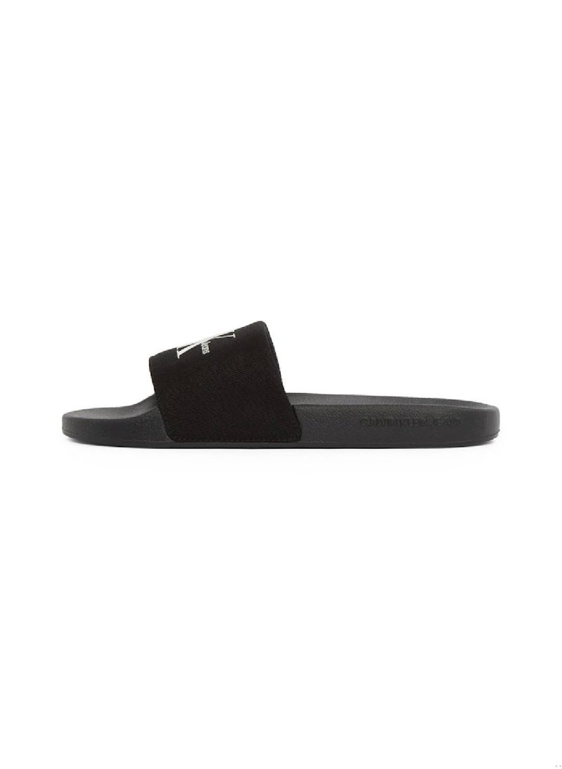 Women's Monogram Slides - Cotton, Black