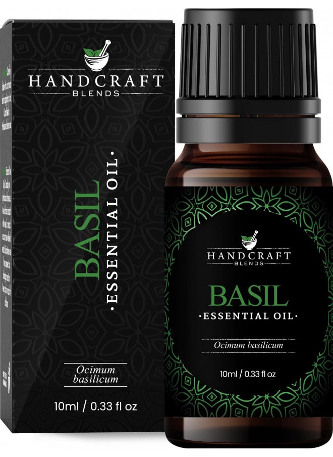 Handcraft Basil Essential Oil - 100% Pure and Natural - Premium Therapeutic Grade Essential Oil for Diffuser and Aromatherapy - 0.33 Fl Oz