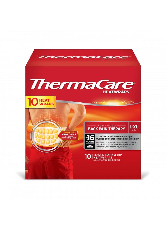 ThermaCare Portable Heating Pad, Neck & Back Pain Relief Patches, X/XL Heat Wraps, 10 Count