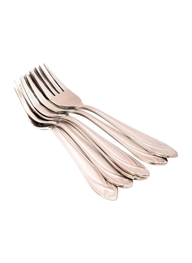 6-Piece Stainless Steel Fork Set Silver