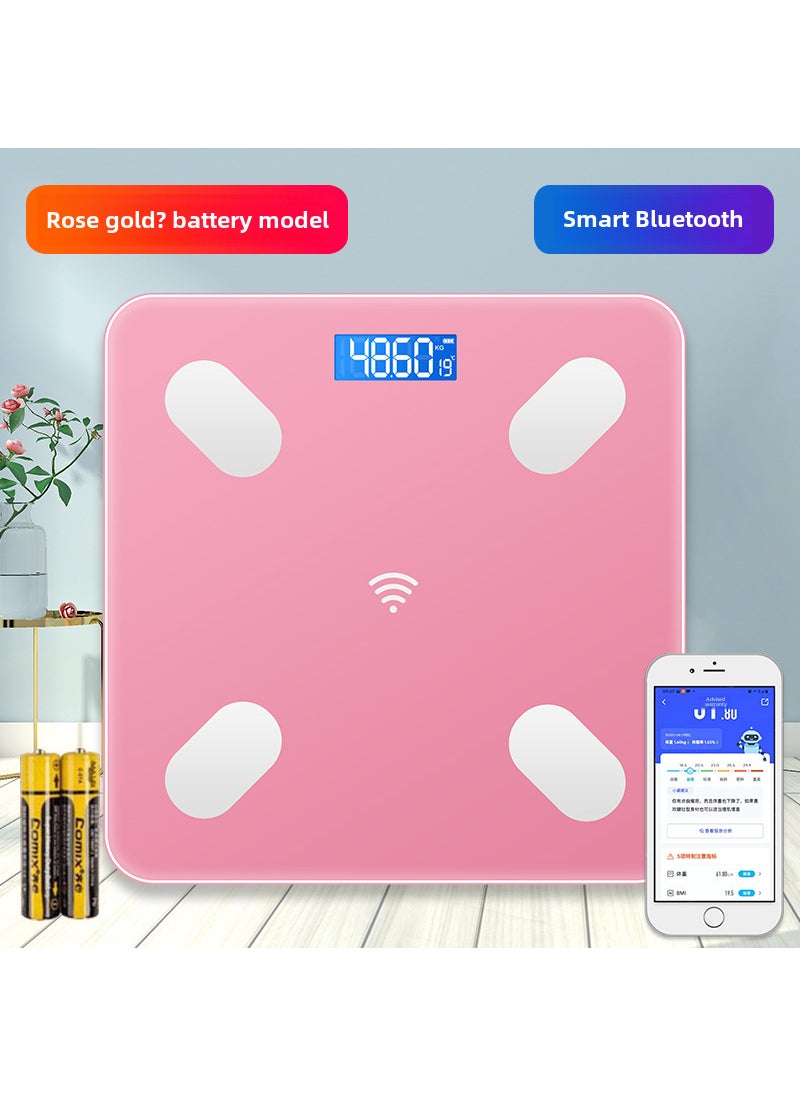 Precision Bluetooth Body Scale for Adults Battery Rose Gold [Bluetooth Body Fat Scale]]