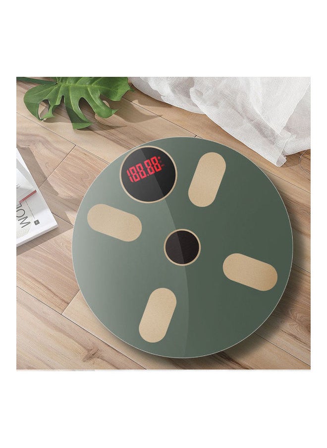 USB and Solar Powered Bluetooth Smart Weight Scale Green/Beige 28 X 28 X 2.3cm