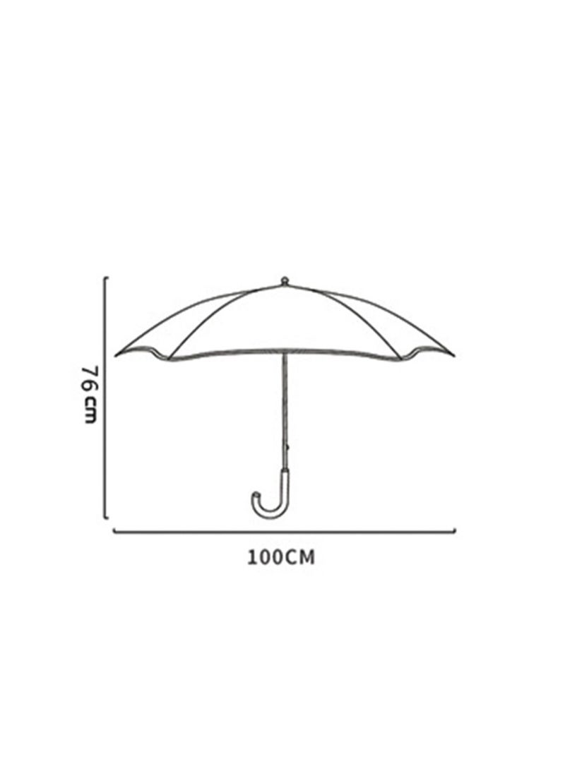 Cute Cartoon Pattern Children'S Umbrella, Black Plastic Material Dual-Purpose Umbrella, Suitable For Boys And Girls, Elementary School Students, Babies And Kindergartens, Large Long Handle With Pulleys, Reflective Rounded Corners (Fruit Blue)