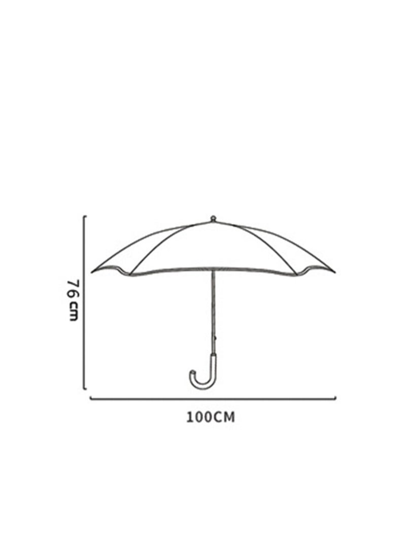 Cute Cartoon Pattern Children'S Umbrella, Black Plastic Material Dual-Purpose Umbrella, Suitable For Boys And Girls, Elementary School Students, Babies And Kindergartens, Large Long Handle With Pulleys, Reflective Rounded Corners (Fruit Pink)