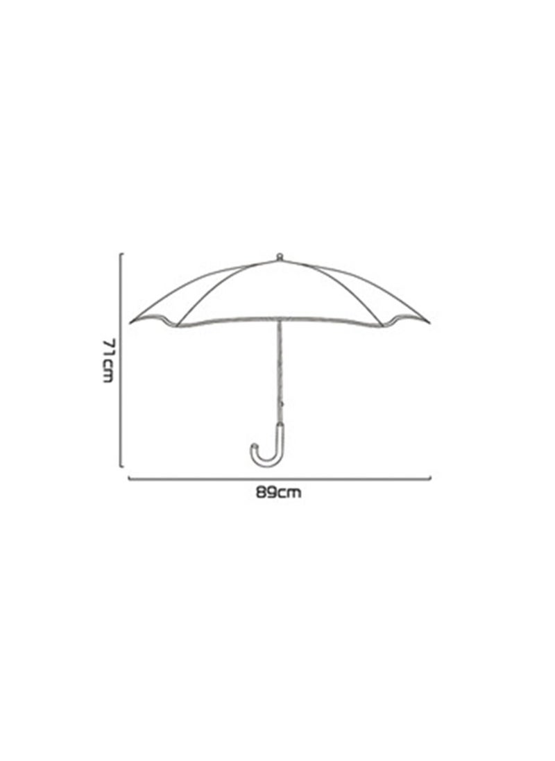 Cute Cartoon Pattern Children'S Umbrella, Black Plastic Material Dual-Purpose Umbrella, Suitable For Boys And Girls, Elementary School Students, Infants And Young Children, Medium-Sized Long Handle With Pulleys, Reflective Rounded Corners (Green Dinosaur)